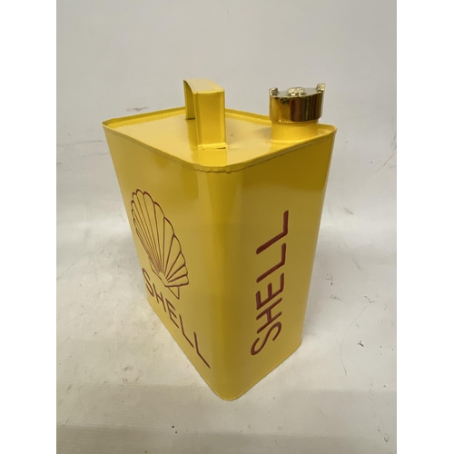 56 - A YELLOW SHELL PETROL CAN