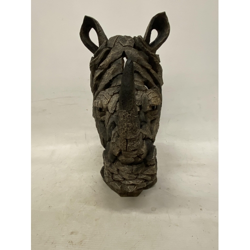 57 - A RHINO BUST SCULPTURE - 38 CM