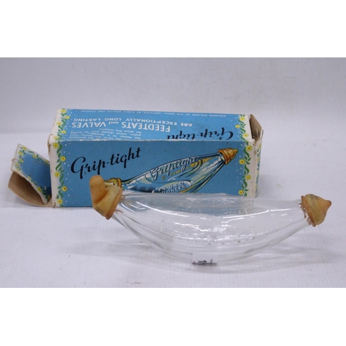 101 - A VINTAGE BOXED, GRIP TIGHT, BANANA BOTTLE BABY FEEDER