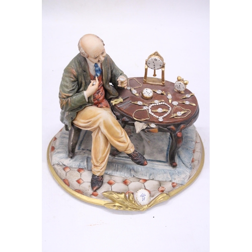 150 - A CAPODIMONTE STYLE FIGURE 'THE WATCHMAKER'