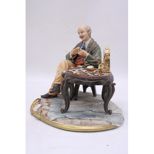 150 - A CAPODIMONTE STYLE FIGURE 'THE WATCHMAKER'