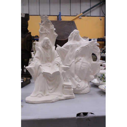 186 - TWO PARIAN WARE FIGURES - TALLEST 35 CM