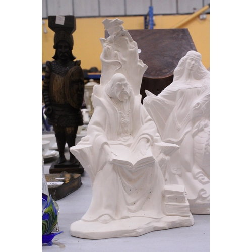 186 - TWO PARIAN WARE FIGURES - TALLEST 35 CM