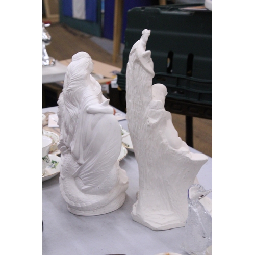 186 - TWO PARIAN WARE FIGURES - TALLEST 35 CM