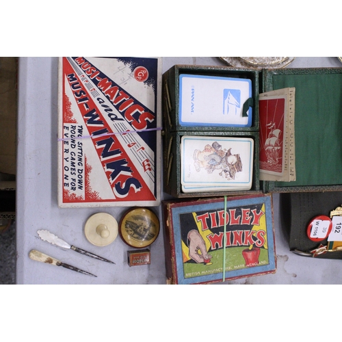 191 - A QUANTITY OF COLLECTABLES TO INCLUDE A SMALL DARNING MUSHROOM, LIFEBUOY PENCIL SHARPENER, LLANFAIRF... 