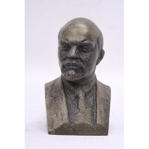 220 - A SIGNED BUST OF LENIN, HEIGHT 14CM