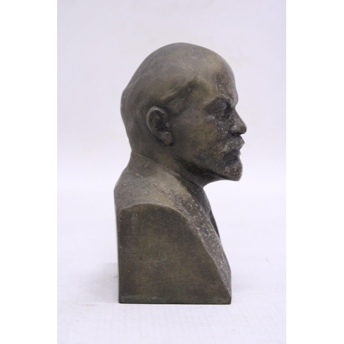 220 - A SIGNED BUST OF LENIN, HEIGHT 14CM