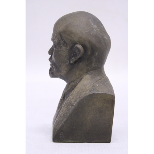 220 - A SIGNED BUST OF LENIN, HEIGHT 14CM