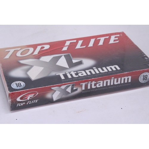 230 - A BOXED AND SEALED SET OF 18 TOP FLITE TITANIUM XL GOLF BALLS