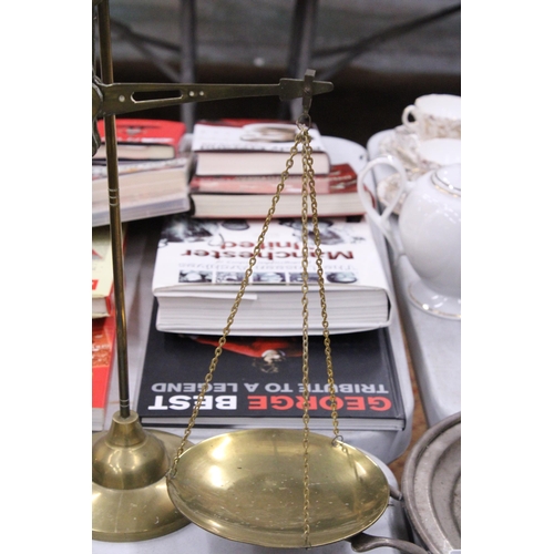 234 - A VINTAGE BRASS SET OF BALANCE SCALES