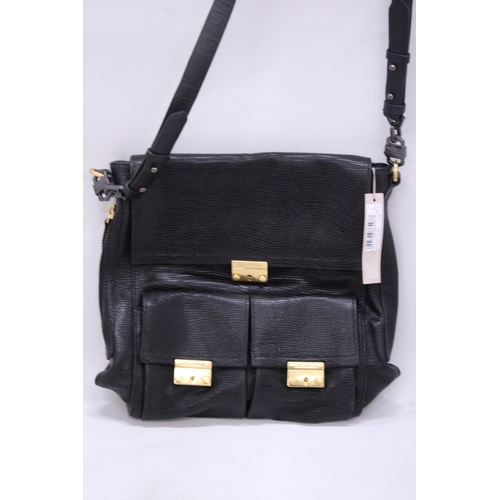 240 - A NEW WITH TAGS 'COCCINELLE' ITALIAN BLACK LEATHER SHOULDER BAG - RETAILS AT £249