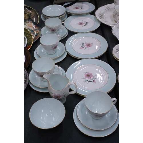 247 - A QUANTITY OF ROYAL ALBERT 'ELFIN' TEAWARE TO INCLUDE PLATES, A CREAM JUG, SUGAR BOWL, CUPS, SAUCERS... 