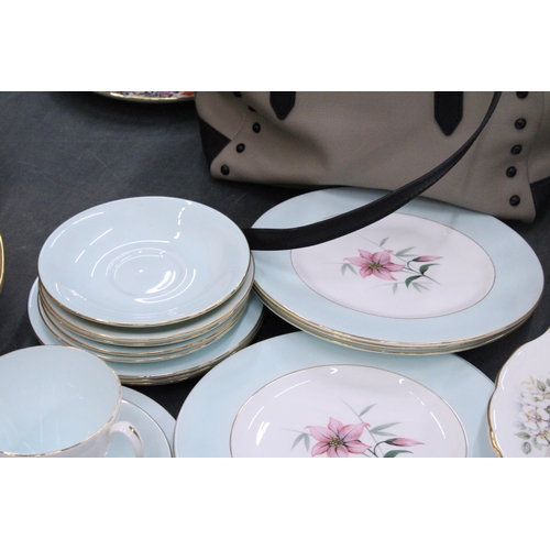 247 - A QUANTITY OF ROYAL ALBERT 'ELFIN' TEAWARE TO INCLUDE PLATES, A CREAM JUG, SUGAR BOWL, CUPS, SAUCERS... 