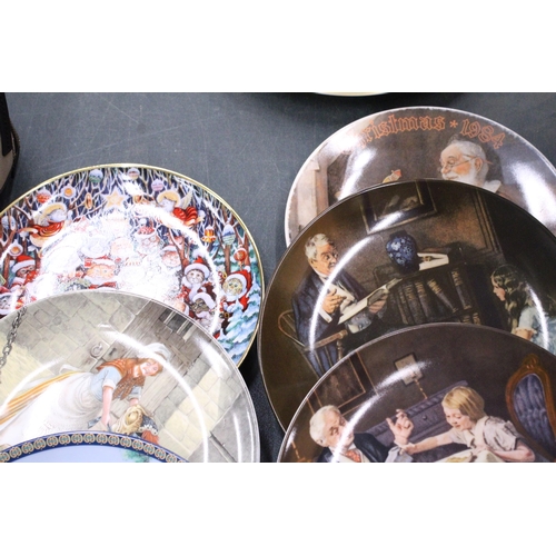 254 - ELEVEN CABINET PLATES TO INCLUDE FRANKLIN MINT LIMITED EDITION 'SANTA CLAWS' AND BRADEX