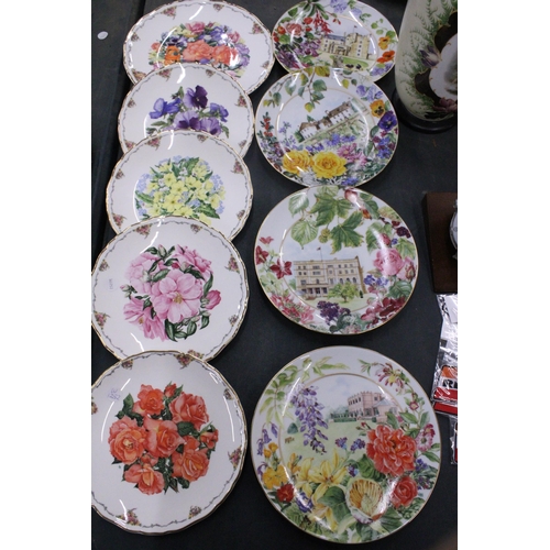 261 - NINE CABINET PLATES TO INCLUDE FOUR ROYAL ALBERT 'QUEEN MOTHER'S FAVOURITE FLOWERS', ETC