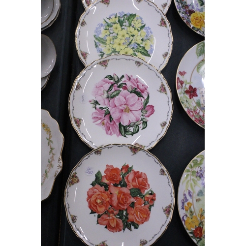 261 - NINE CABINET PLATES TO INCLUDE FOUR ROYAL ALBERT 'QUEEN MOTHER'S FAVOURITE FLOWERS', ETC