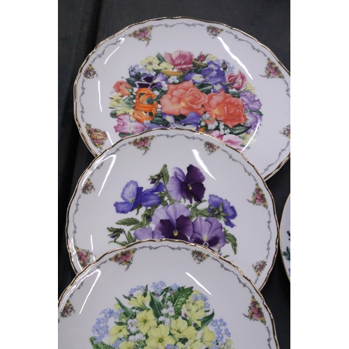 261 - NINE CABINET PLATES TO INCLUDE FOUR ROYAL ALBERT 'QUEEN MOTHER'S FAVOURITE FLOWERS', ETC