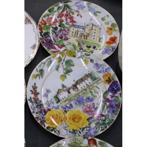 261 - NINE CABINET PLATES TO INCLUDE FOUR ROYAL ALBERT 'QUEEN MOTHER'S FAVOURITE FLOWERS', ETC