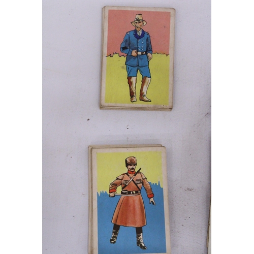 269 - THIRTY SIX SOLDIERS OF THE WORLD CARDS, CHIXGUM 1962 AND ELEVEN ABC 1960 WAR PLANES CARDS