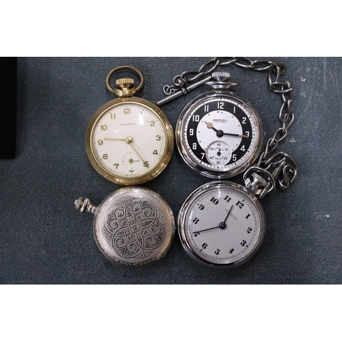 65 - FOUR VINTAGE POCKET WATCHES