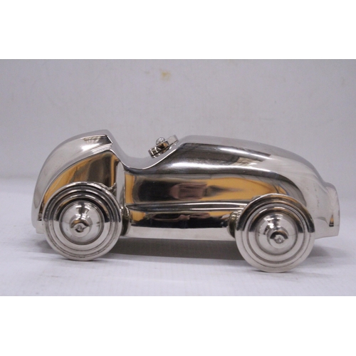 77 - A CHROME MODEL OF A RACE CAR