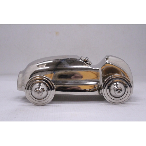 77 - A CHROME MODEL OF A RACE CAR