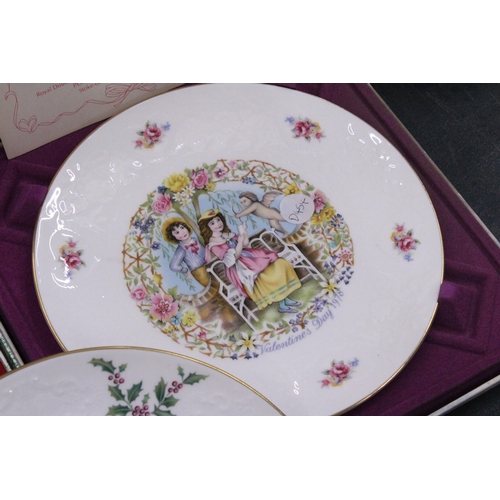 84 - FIVE BOXED PLATES TO INCLUDE CHRISTMAS AND VALENTINES