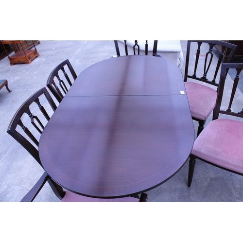 2959 - A REGENCY STYLE EXTENDING DINING TABLE, 54