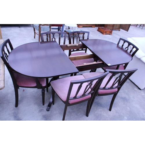 2959 - A REGENCY STYLE EXTENDING DINING TABLE, 54