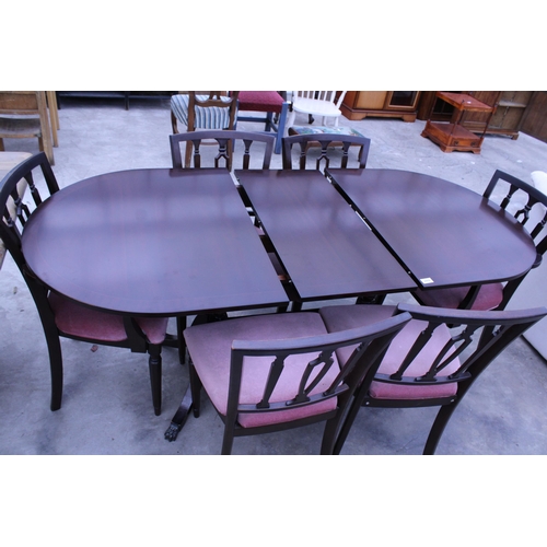 2959 - A REGENCY STYLE EXTENDING DINING TABLE, 54