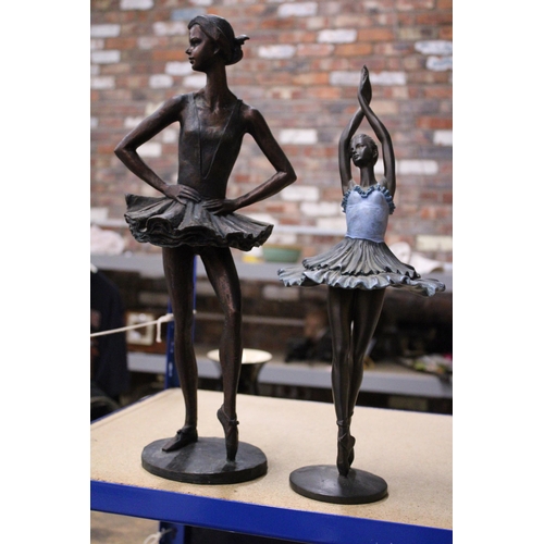 300 - TWO LARGE RESIN FIGURES OF BALLERINAS