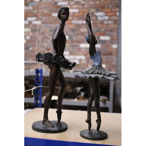 300 - TWO LARGE RESIN FIGURES OF BALLERINAS