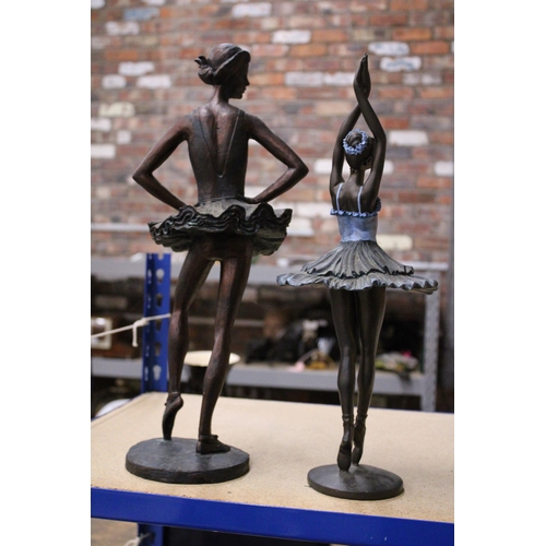 300 - TWO LARGE RESIN FIGURES OF BALLERINAS