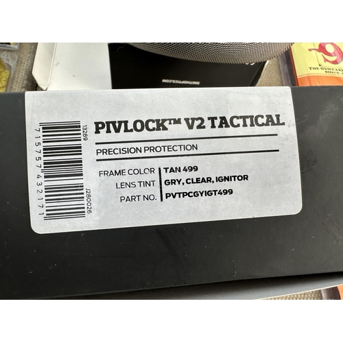 3931 - TWO BOXES WITH SMITHS PIVLOCK V2 TACTICAL SUNGLASSES WITH THREE INTERCHANGABLE LENS