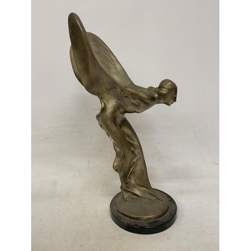 1 - A BELIEVED TO BE ORIGINAL SPIRIT OF ECSTASY FIGURE FROM THE ROLLS ROYCE FACTORY STANDING AT 52.5 CM ... 