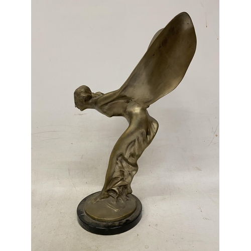 1 - A BELIEVED TO BE ORIGINAL SPIRIT OF ECSTASY FIGURE FROM THE ROLLS ROYCE FACTORY STANDING AT 52.5 CM ... 