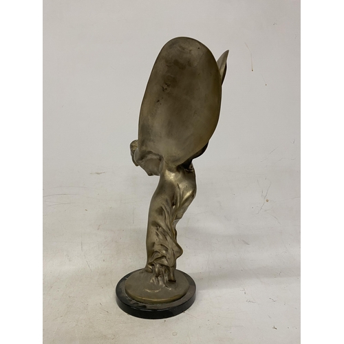 1 - A BELIEVED TO BE ORIGINAL SPIRIT OF ECSTASY FIGURE FROM THE ROLLS ROYCE FACTORY STANDING AT 52.5 CM ... 