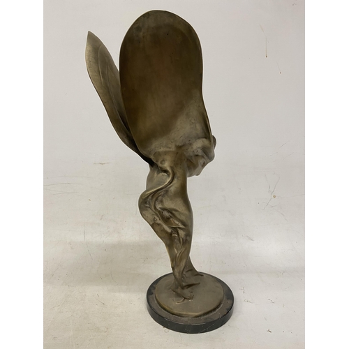 1 - A BELIEVED TO BE ORIGINAL SPIRIT OF ECSTASY FIGURE FROM THE ROLLS ROYCE FACTORY STANDING AT 52.5 CM ... 