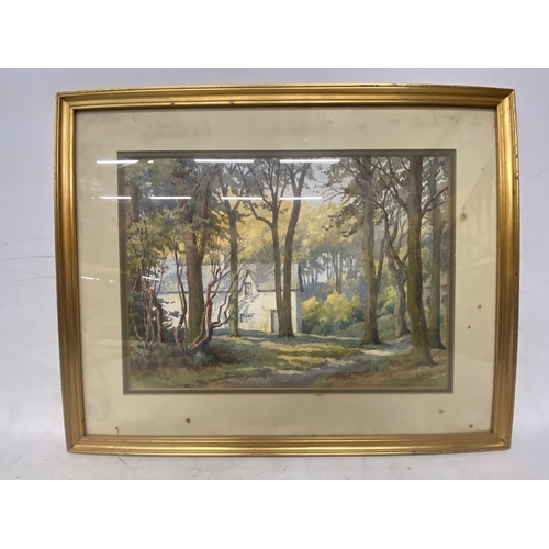 22A - A PAIR OF FRAMED AND GLAZED WATERCOLOURS OF COUNTRY SCENES SIGNED T.E. SADDINGTON TAYLOR (BRITISH 20... 