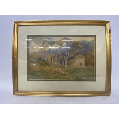 22A - A PAIR OF FRAMED AND GLAZED WATERCOLOURS OF COUNTRY SCENES SIGNED T.E. SADDINGTON TAYLOR (BRITISH 20... 