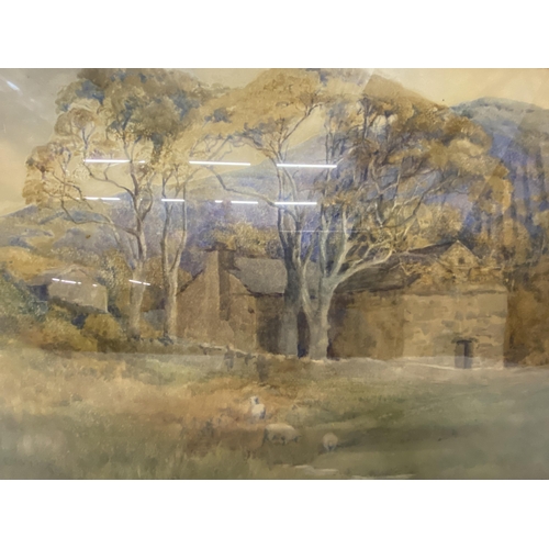 22A - A PAIR OF FRAMED AND GLAZED WATERCOLOURS OF COUNTRY SCENES SIGNED T.E. SADDINGTON TAYLOR (BRITISH 20... 