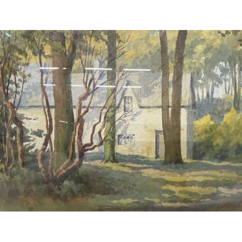 22A - A PAIR OF FRAMED AND GLAZED WATERCOLOURS OF COUNTRY SCENES SIGNED T.E. SADDINGTON TAYLOR (BRITISH 20... 