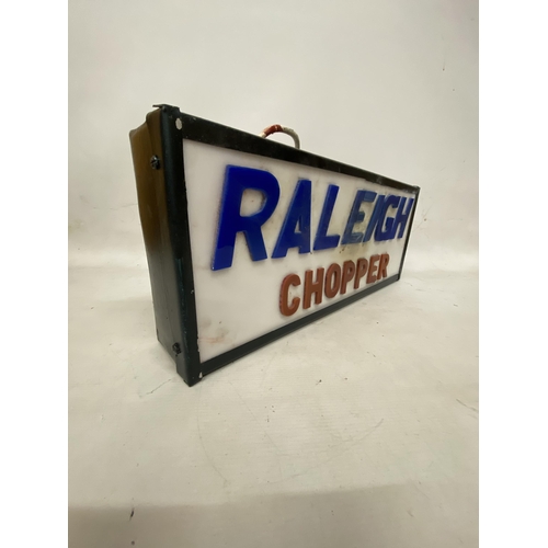 53A - A RALEIGH CHOPPER ILLUMINATED SIGN - 59.5 (W) 24 CM (H) AND 10 CM (D)