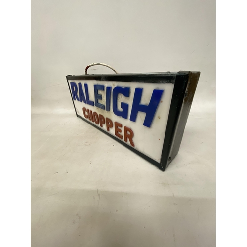 53A - A RALEIGH CHOPPER ILLUMINATED SIGN - 59.5 (W) 24 CM (H) AND 10 CM (D)