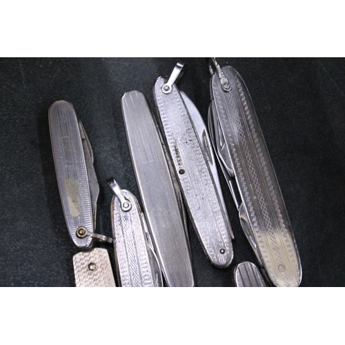 149 - TEN WHITE METAL VINTAGE PEN KNIVES