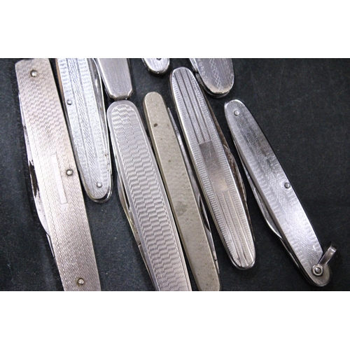 149 - TEN WHITE METAL VINTAGE PEN KNIVES