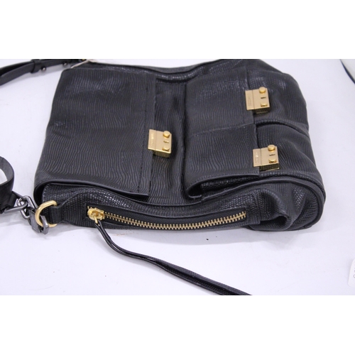 240 - A NEW WITH TAGS 'COCCINELLE' ITALIAN BLACK LEATHER SHOULDER BAG - RETAILS AT £249