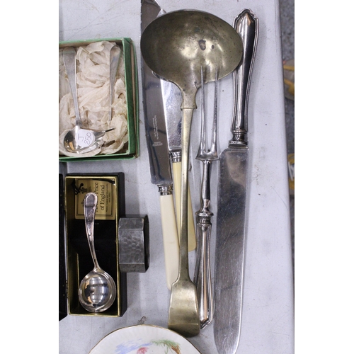 249 - A QUANTITY OF FLATWARE, SOME BOXED TO INCLUDE A FISH KNIVE AND FORK SET, ARTHUR PRICE SAUCE SPOON, A... 