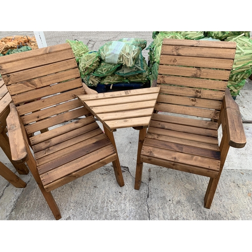 265 - AN AS NEW EX DISPLAY CHARLES TAYLOR GARDEN FURNITURE LOVE SEAT COMPRSING OF TWO SINGLE CHAIRS AND AN... 