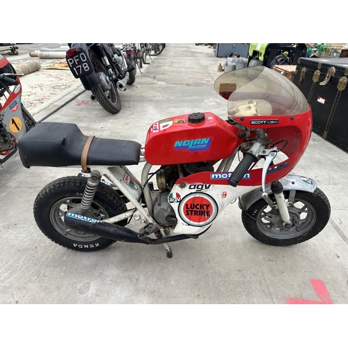 1561 - A VINTAGE MV AGUSTA MINI MOTORCYCLE, WHEEL HUB DIAMETER 22 CM, TWO EXHAUSTS